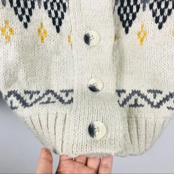 Topshop Wool Blend Knitted Oversized Button Up Sweater Cardigan  Women size 6 - Picture 6 of 16